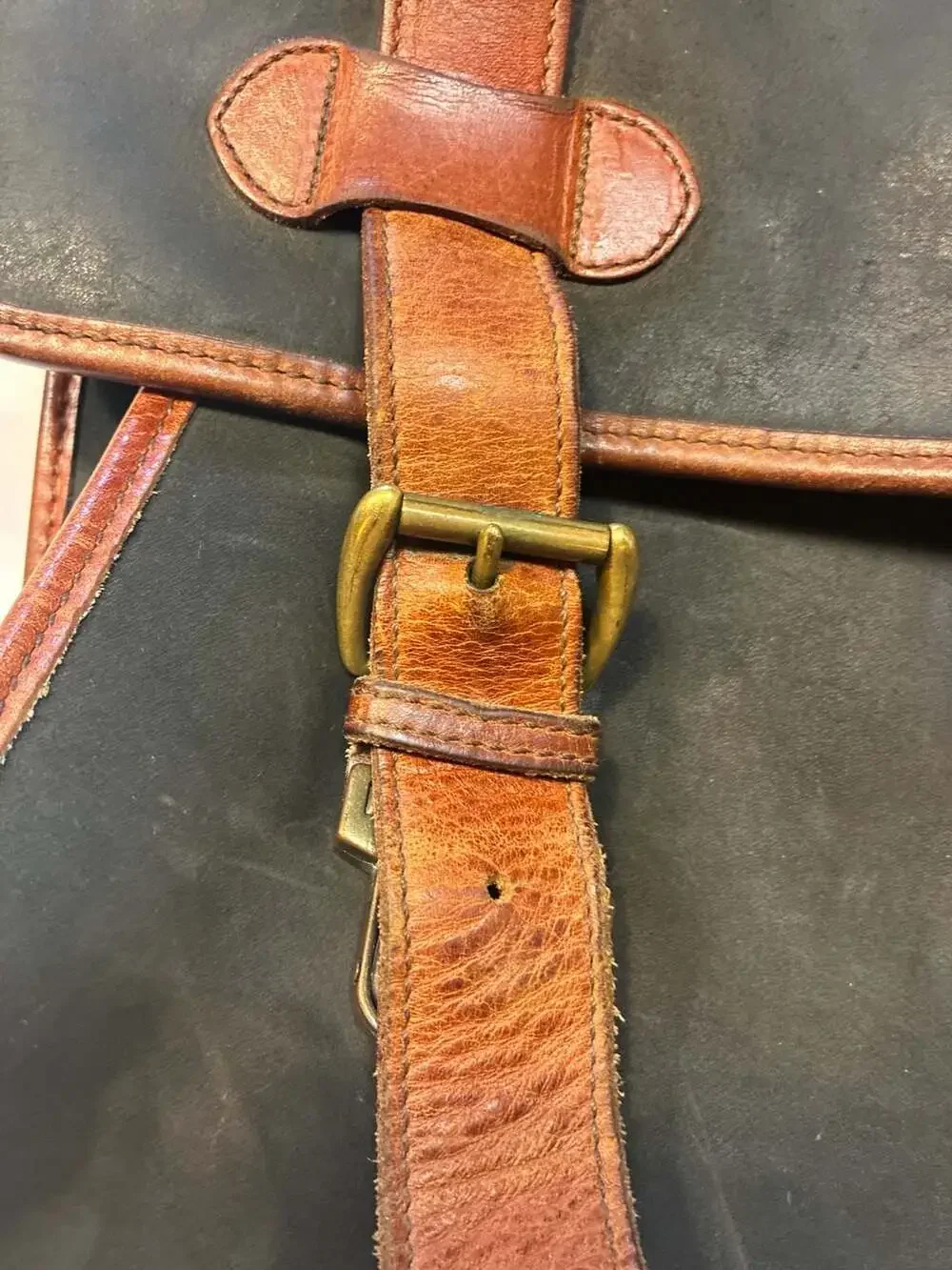 Vintage Timberland Leather Messenger Briefcase Bag